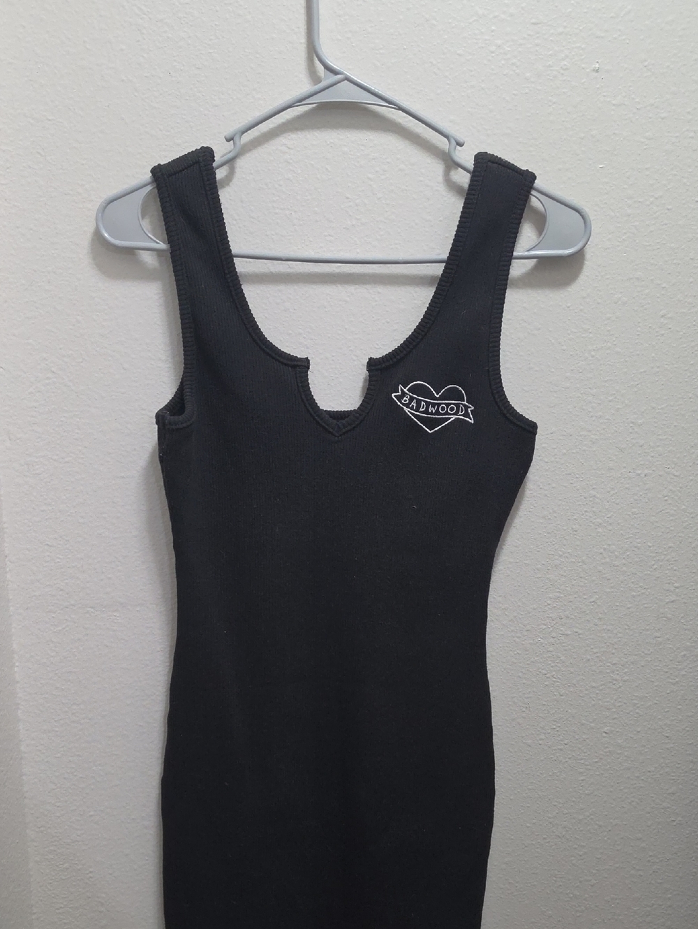 Badwood Black Ribbed Tank Dress